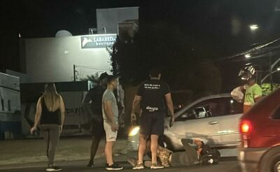 Imagem da notícia Ciclista sofre fratura na perna após colidir com carro em Chapadão do Sul